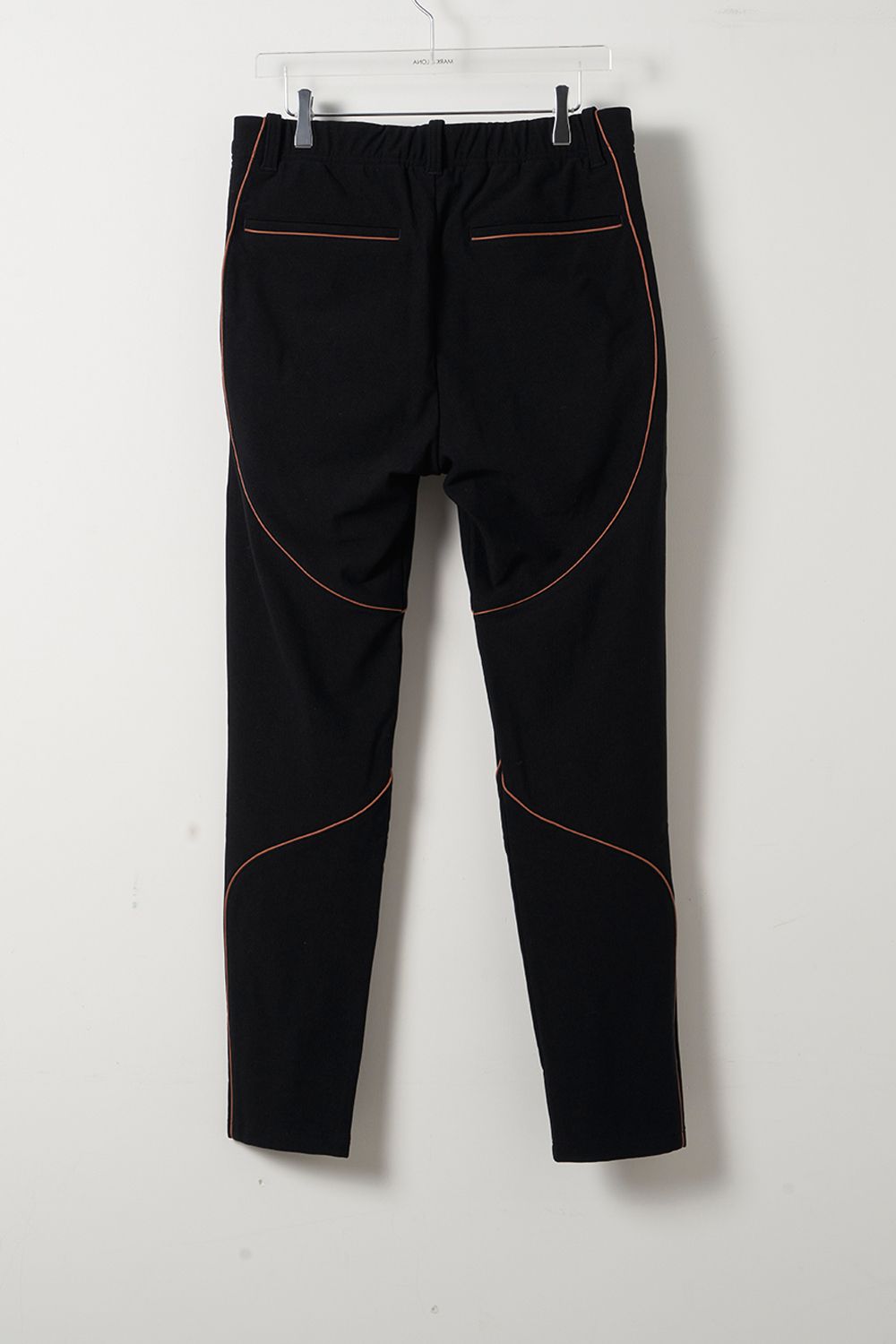 ZOOM STRETCH PERFONAMCE PANTS / 高機能フリース素材 ブランドロゴ刺繍 パイピング ウォームパンツ (ブラック)