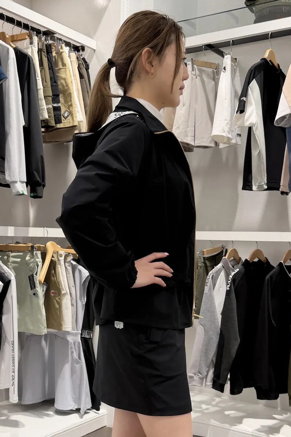 【26SS】【レディース】 HOODIE BLOUSON JK / フーディー ブルゾンジャケット (ブラック)*