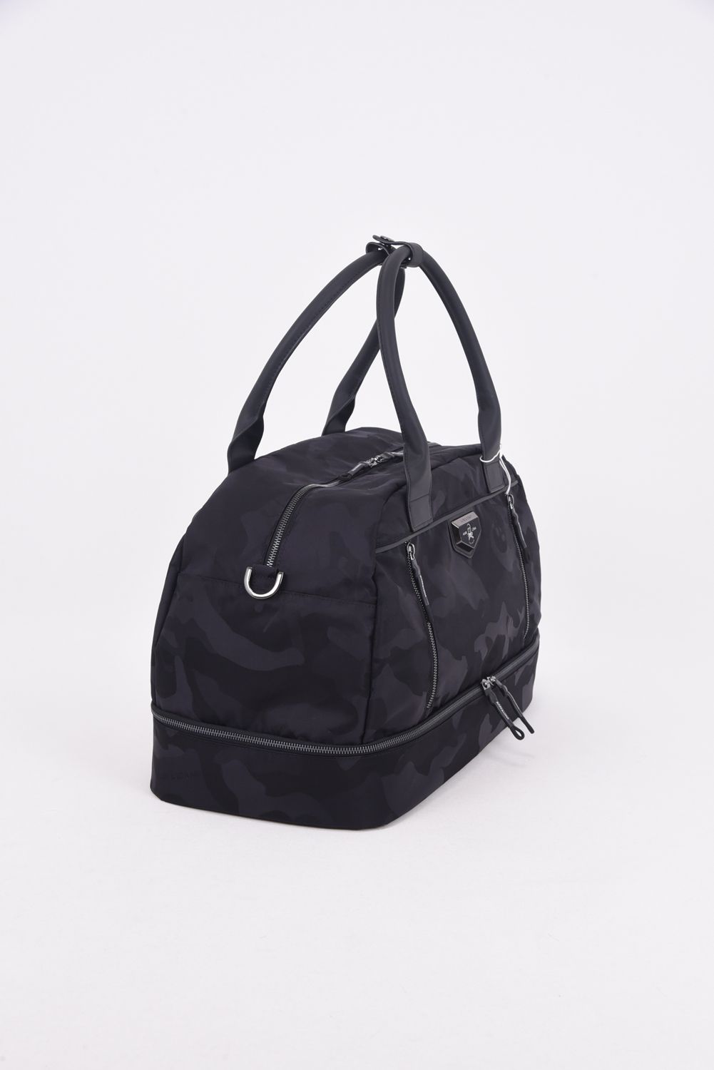 PREMIUM GAUGE BOSTON BAG / コーデュラナイロン レザーパイピング オリジナルカモジャカード ボストンバッグ (ブラック)