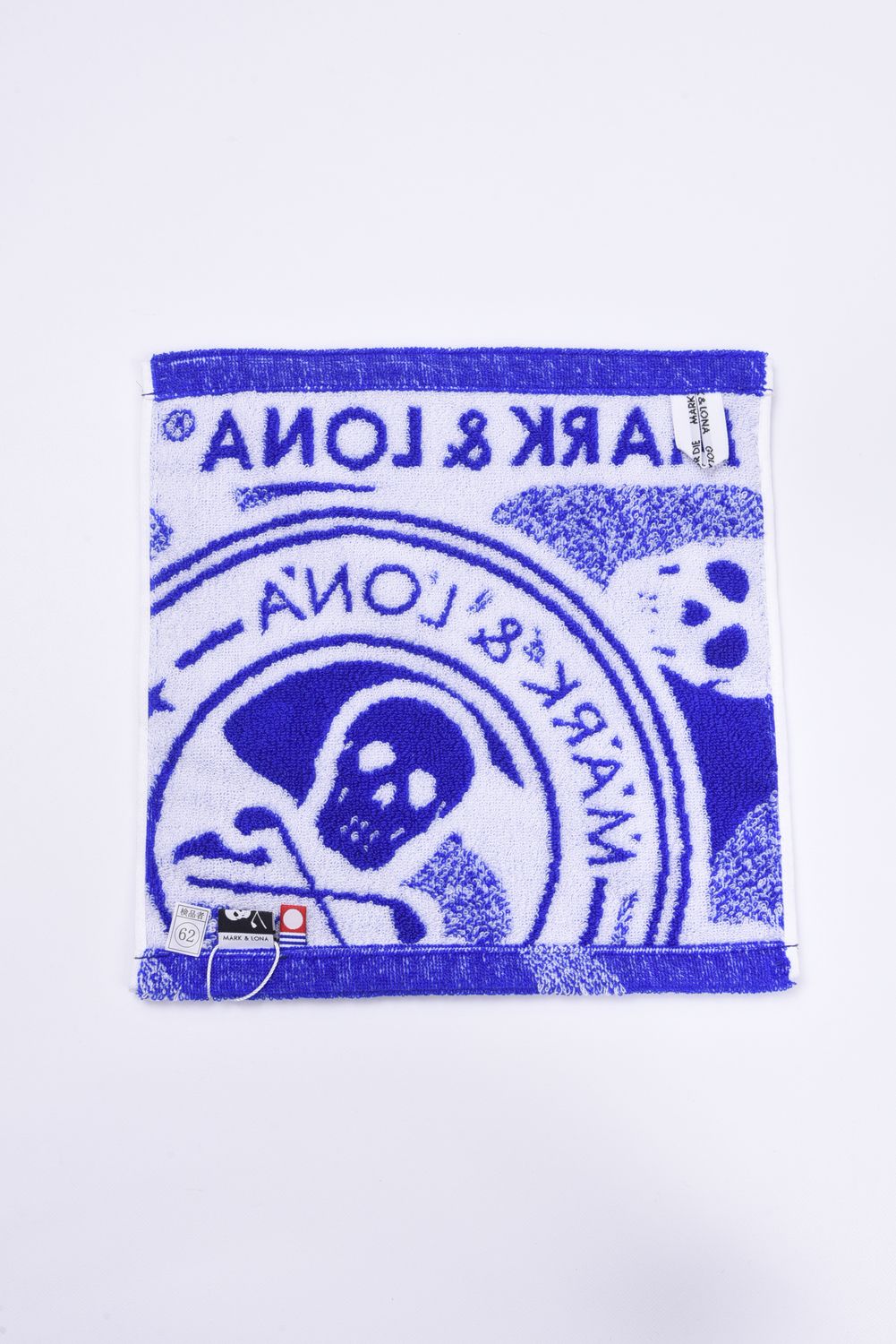 【プレゼント好適品】 HAND TOWEL(SMALL) / スカルカモフラージュ柄 今治 ハンドタオル (ブルー)