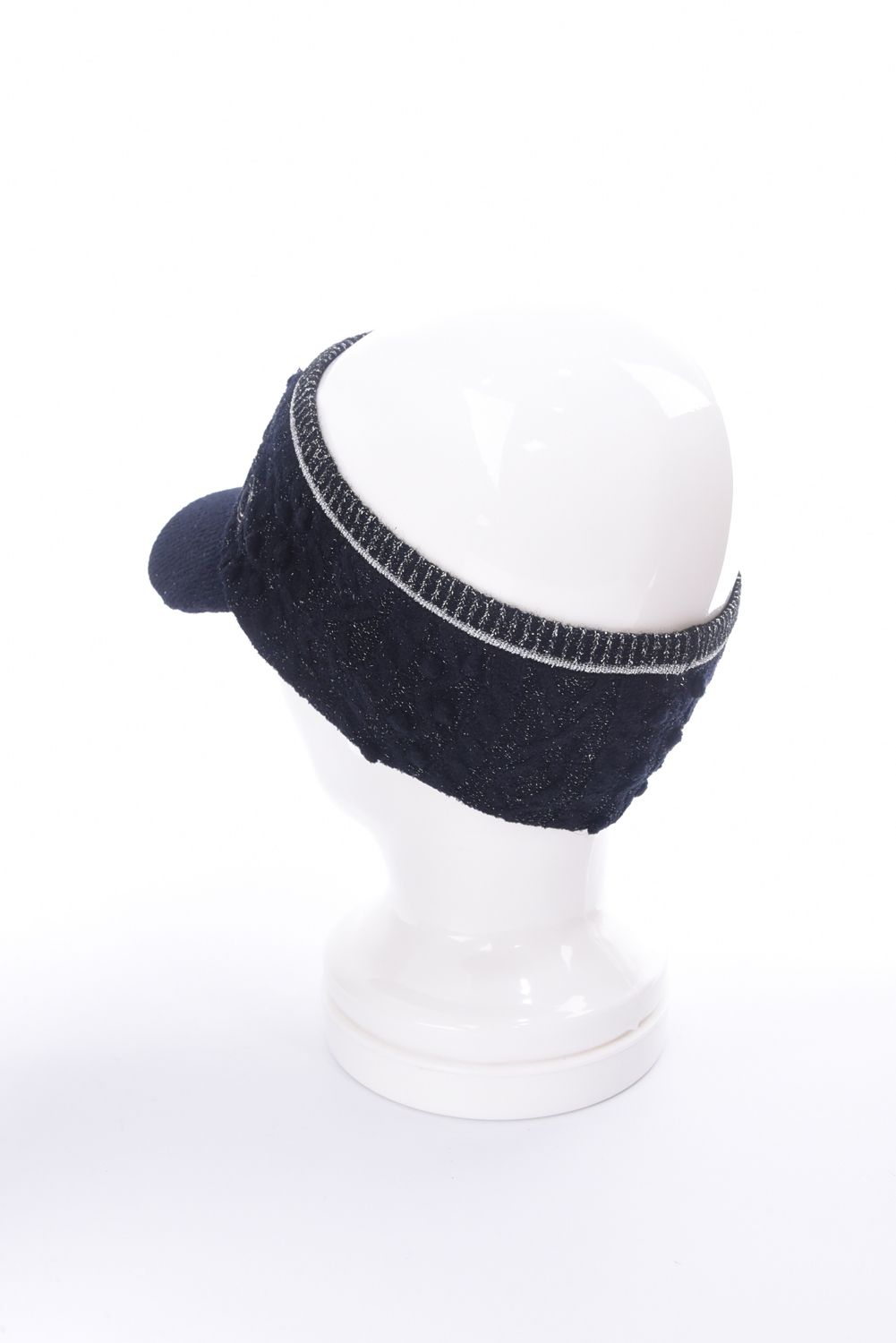 POISE SPARK KNIT VISOR / ラメ糸 ブランドロゴ刺繍 ニットバイザー (ブラック)