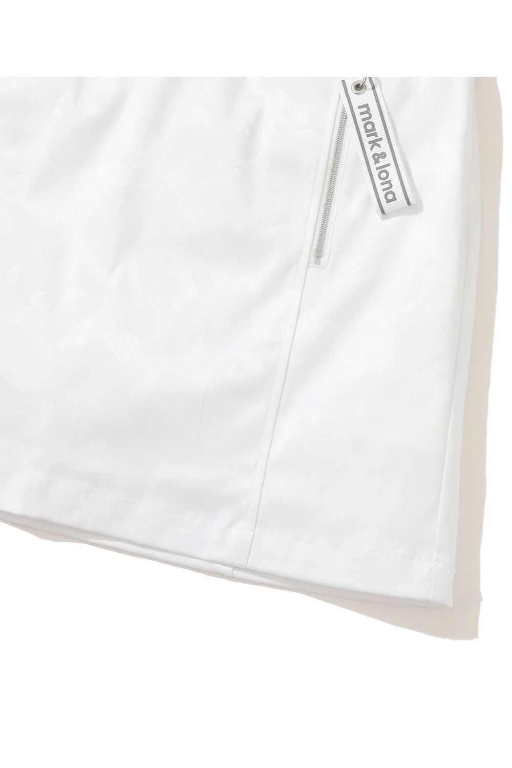【2025AW】【レディース】 GAUGE STRETCH JACQUARD SKIRTS / オリジナルカモジャカード トラペーズスカート (インナーパンツ付き) (ホワイト)
