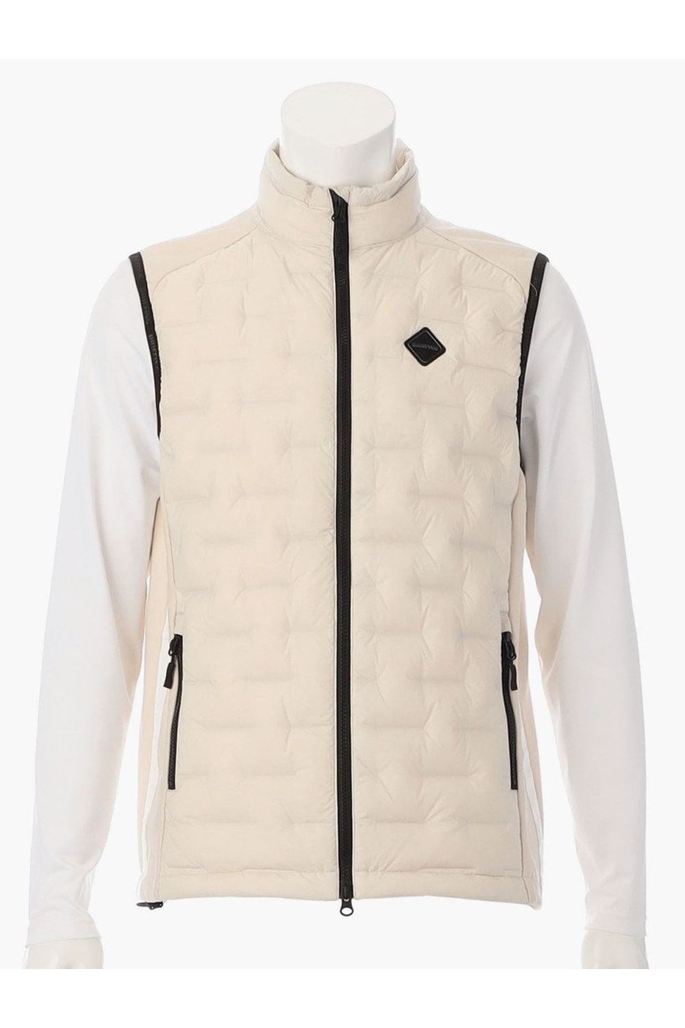 【25AW】 MEN'S HYBRID DOWN VEST / ストレッチタフタ ダイヤモンドロゴ ハイブリッドダウンベスト (ベージュ)