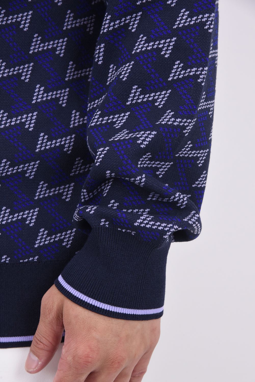 【25AW】 GM JACQUARD LIGHT KNIT / GMジャカード クルーネック ライトニット (ネイビー)*