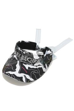 【26SS】【レディース】 AXON CAMO WIDE BRIM VISOR / カモフラージュプリント ラインストーンロゴ つば広リボンサンバイザー (ブラック)