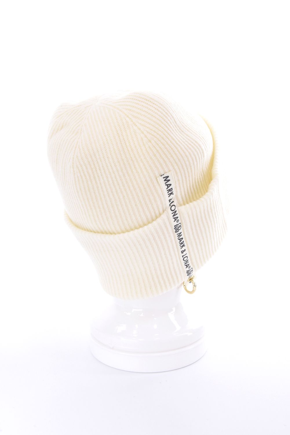 EVER WHOLE GARMENT MERINO BEANIE / ブランクスカルワッペン カラビナ付き ワッチキャップ (アイボリー)