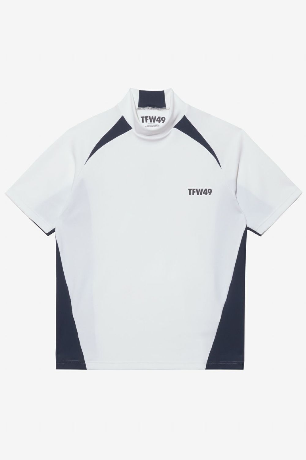 【25AW】 SIDE PANEL SHORT SLEEVE MOCKNECK / ダンボールニット バイカラー モックネックTシャツ (ホワイト)