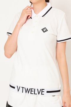 【レディース】 LIB OUT POLO / V12ロゴ フィールドセンサーカノコ ポロシャツ (ホワイト)