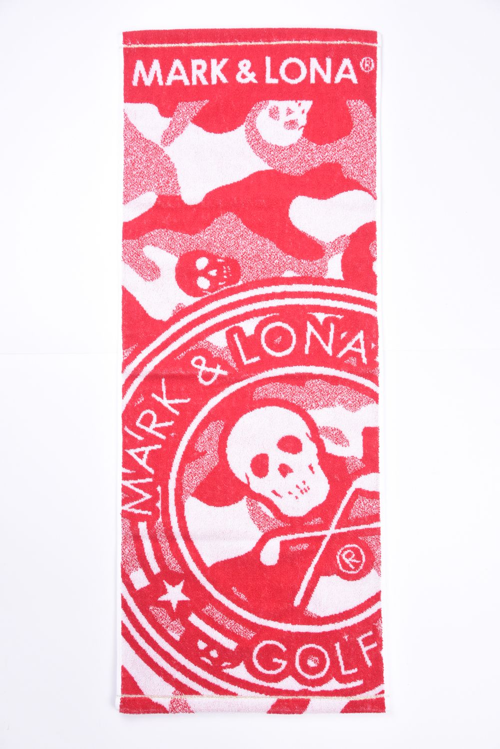 【プレゼント好適品】 FACE TOWEL(BIG) / スカルカモフラージュ柄 今治 フェイスタオル (レッド)