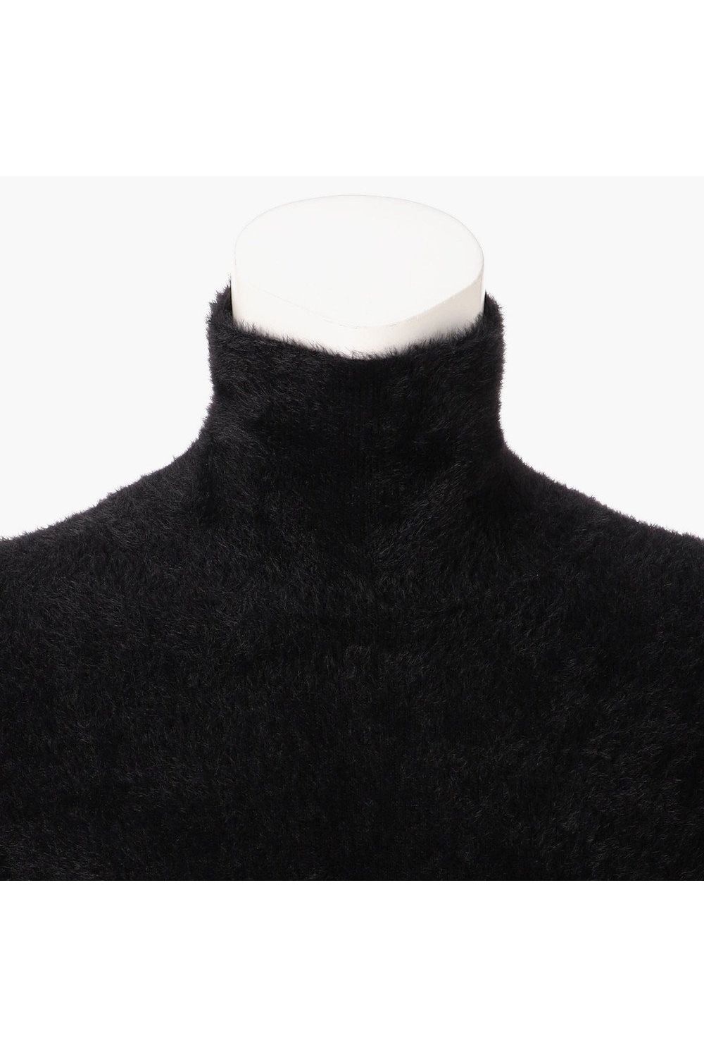 【26AW】 MEN’S SHAGGY KNIT TURTLENECK / ブランドロゴ タートルネック シャギーニット (ブラック)