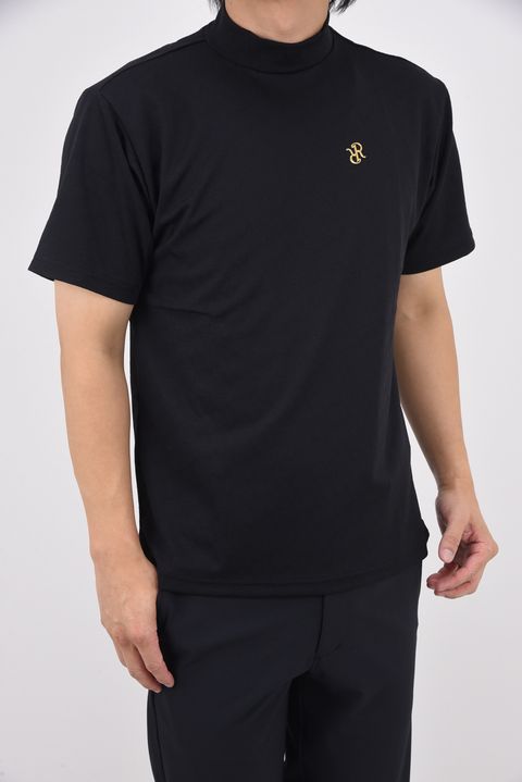 【25AW】 MENS GM JACQUARD MOCK NECK / ジャガード モックネックTシャツ (ブラック）*
