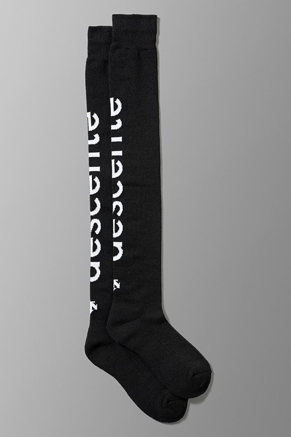 【レディース】 ロゴジャカードニーハイソックス (ブラック)