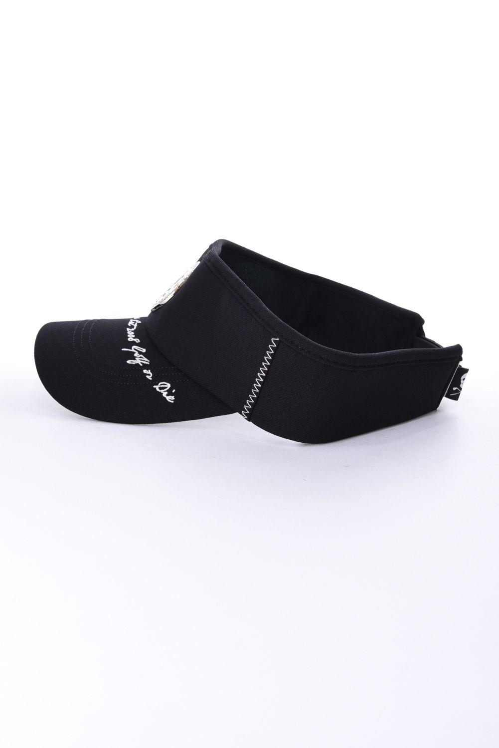 【26AW】 CHROME SKULL VISOR / サークルスカルバッジ リネンライク サンバイザー (ブラック)