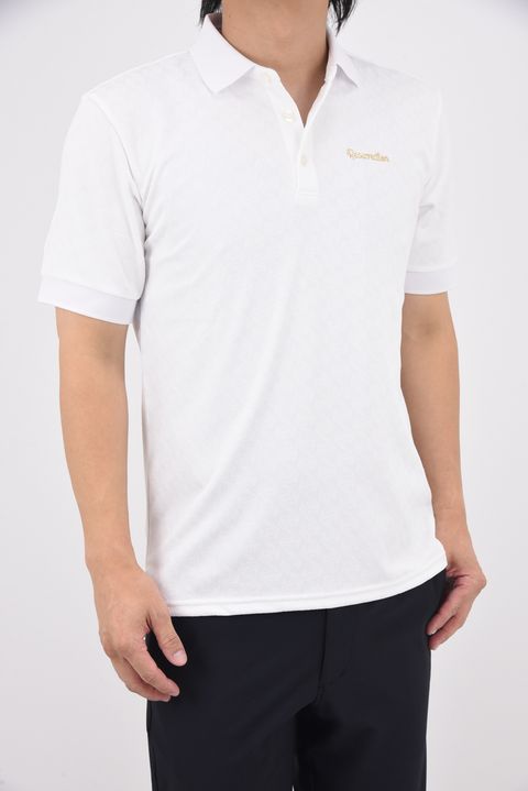 【25AW】 MENS GM JACQUARD POLO / オリジナルテキスタイルジャガード ポロシャツ (ホワイト)*