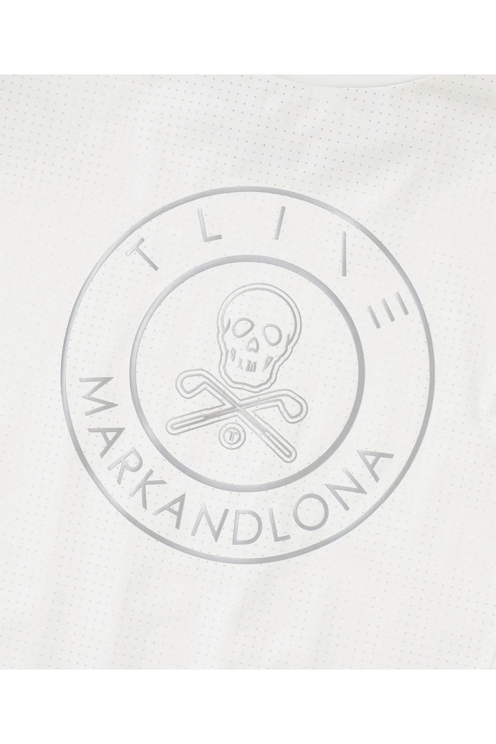 【26SS】【レディース】【T-LINE】 ACCORD VENT MOCK TEE / モノトーン ナイロントリコット パンチングロゴ モックネックTシャツ (ホワイト)