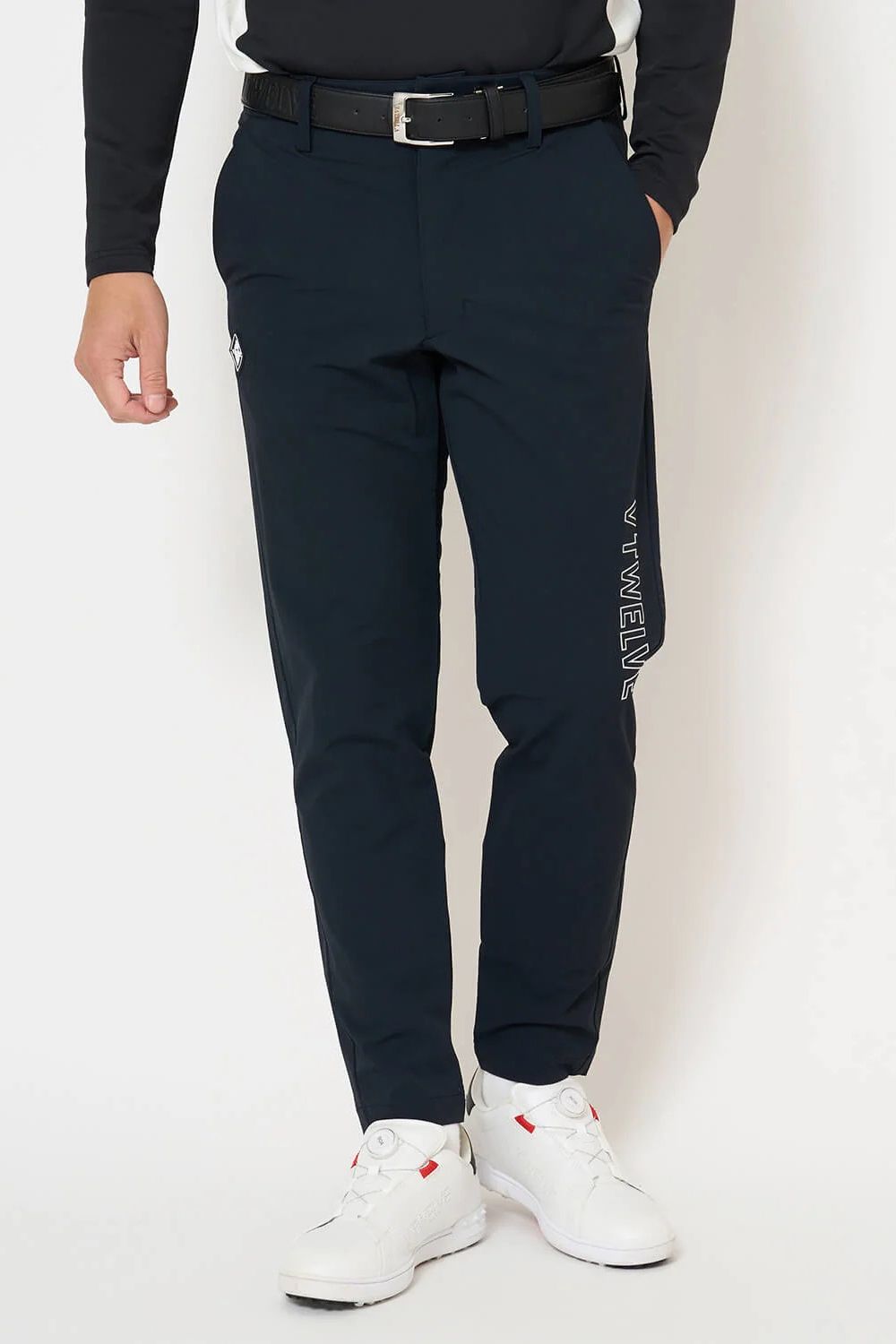 【26AW】 MOLD LOGO PANTS / 高撥水生地 サイドロゴ ナイロンロングパンツ (ブラック)
