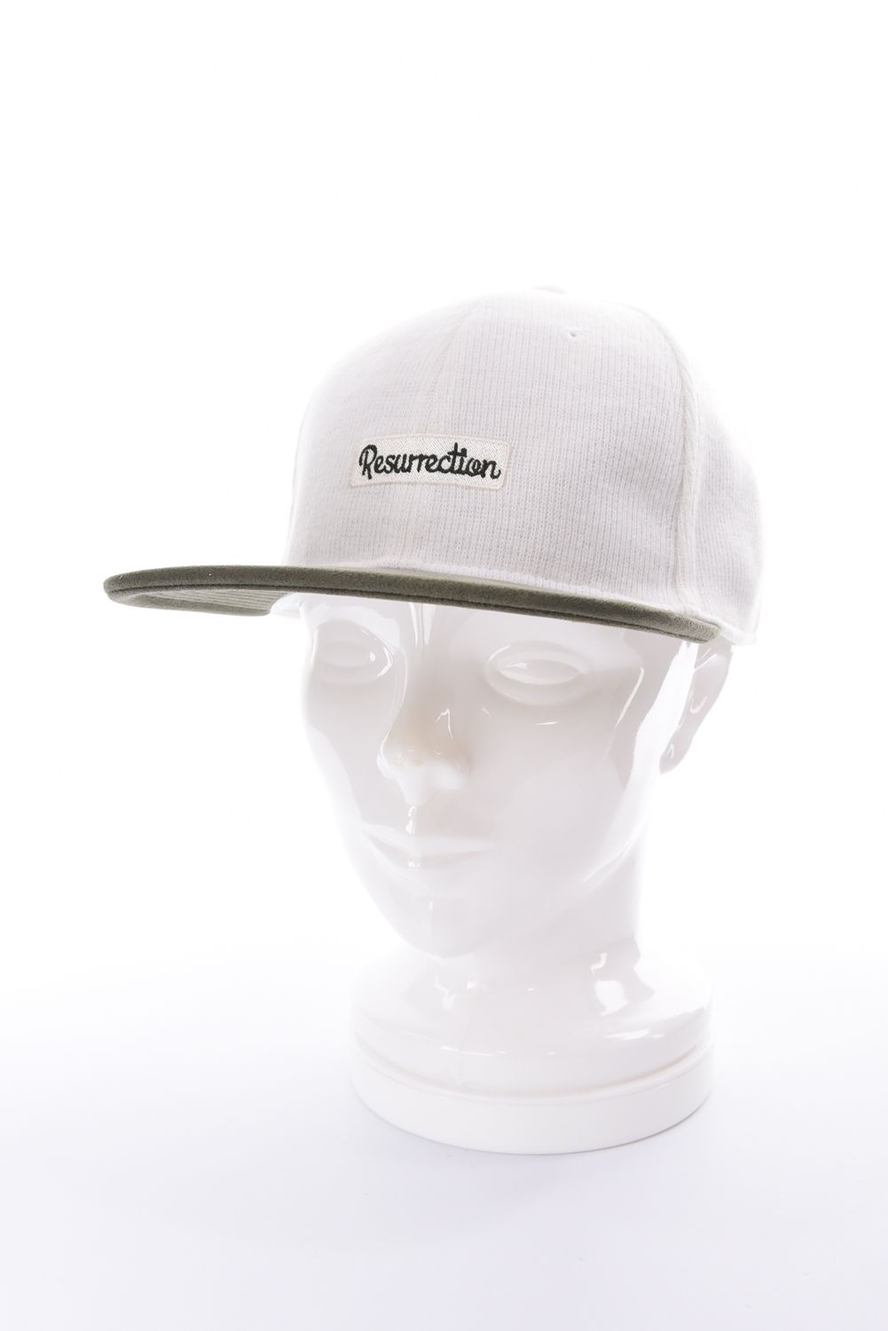 【26AW】 KNIT LIKE 2TONE CAP / ニットライク2トーンキャップ (フラット） (ホワイト/カーキ)