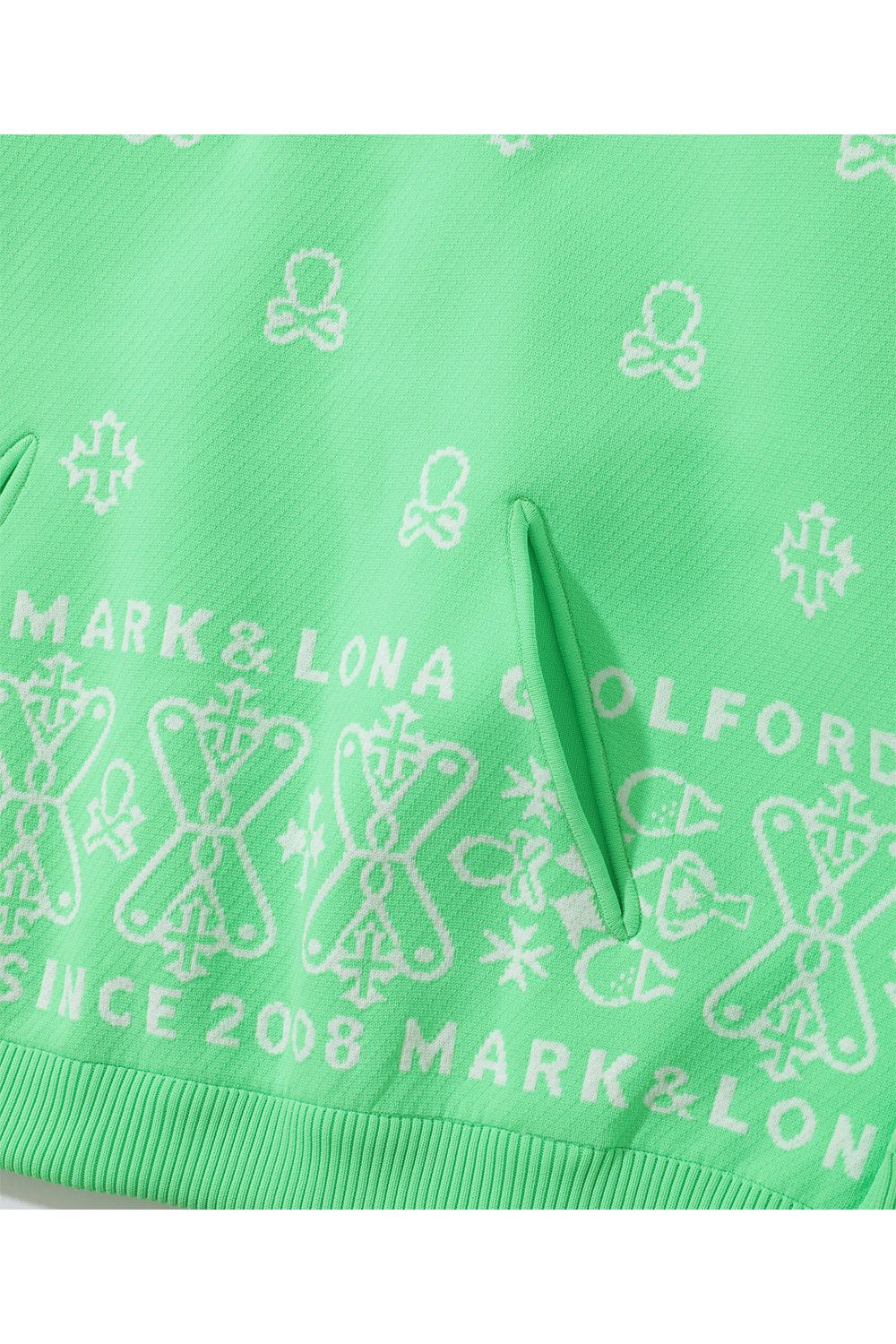 【2025AW 木村拓哉さん着用 VOL.3】 SVASTIKA POLY FLEX HOODIE / クロスモチーフ オリジナルジャカード ニットフーディー (グリーン)