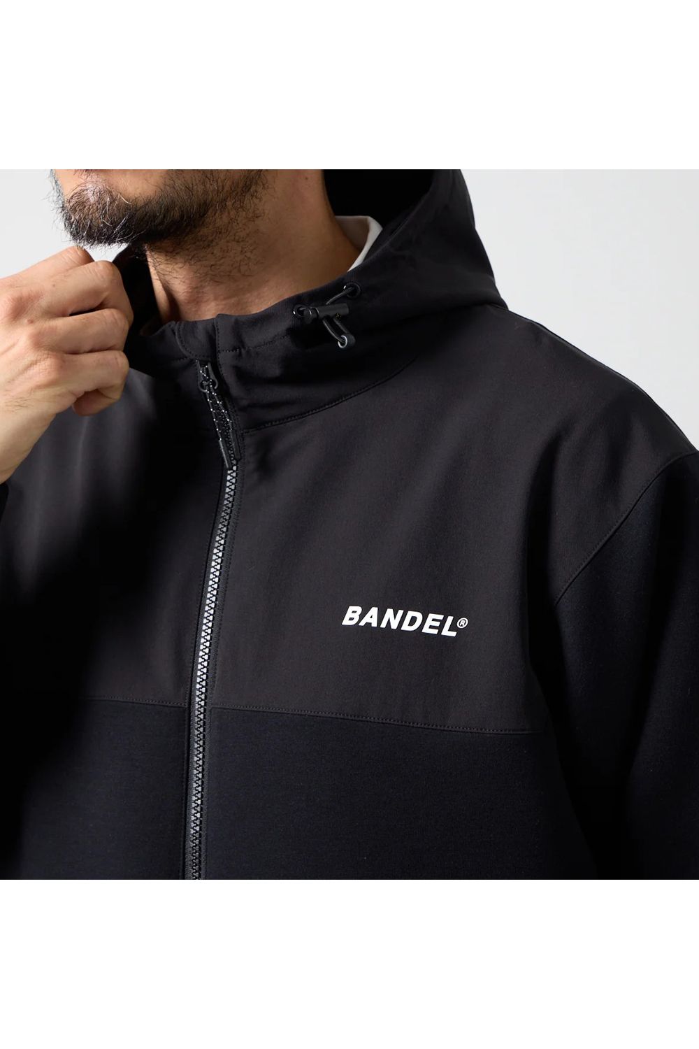 【26AW】 BONDING COMBINATION ZIP HOODIE / ボンディングコンビネーション ジップアップパーカー (ブラック/ブラック)
