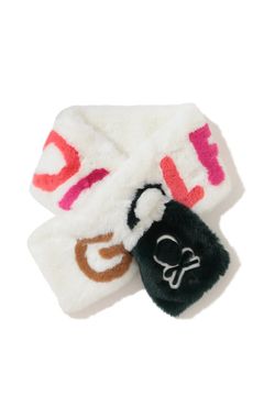 G.O.D FAUX FUR WRAP MUFFLER / エコファー ブランドロゴ ネックウォーマー (ホワイト)