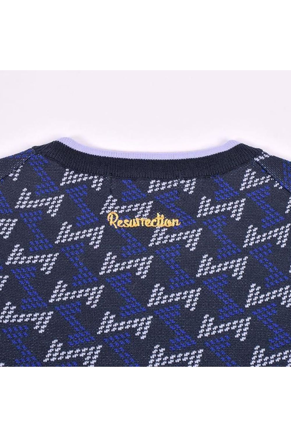 【25AW】【レディース】 GM JACQUARD LIGHT KNIT / GMジャカード クルーネック ライトニット (ネイビー)*