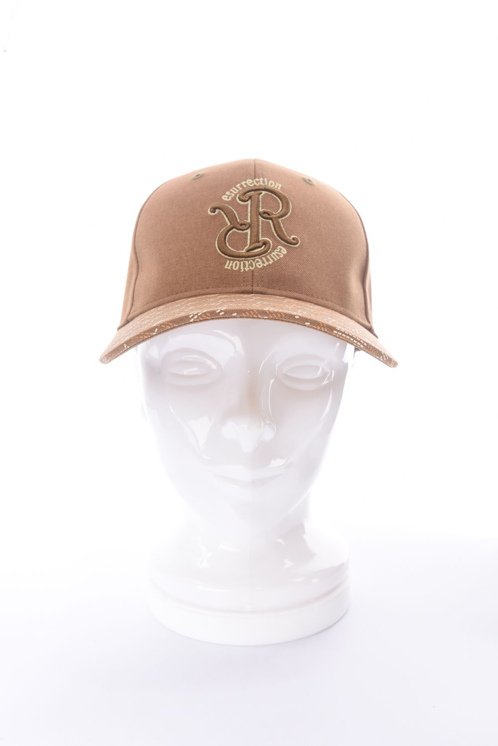 GM BRIM CAP / RRロゴ刺繍 オリジナルテキスタイル ブリムキャップ (キャメル)