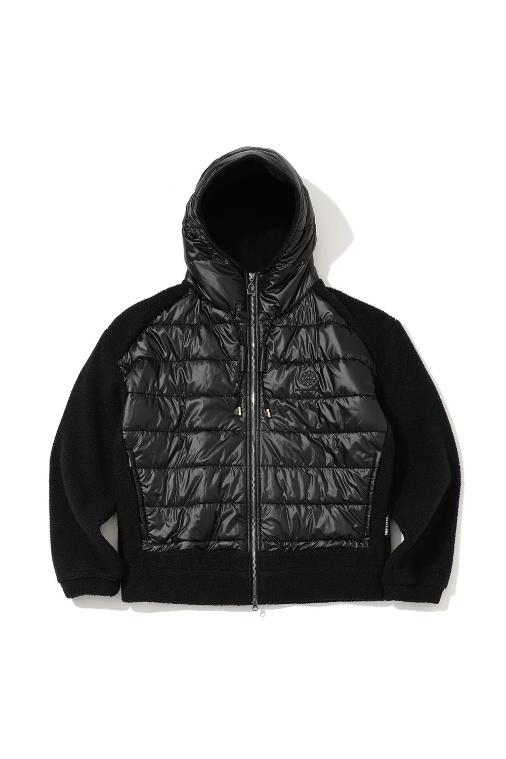 【26AW】 OBLIVION HYBRID PADDING JACKET / クレストスカルバックロゴ ハイブリッド フーデッドジャケット (ブラック)