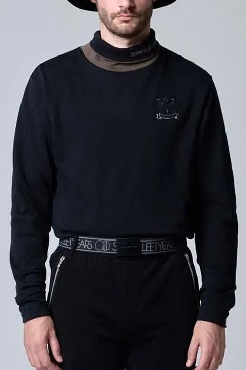 【26AW】 SOFT BULKY LAYERED HIGH NECK SHIRTS / レイヤード風 長袖モックネックTシャツ (ブラック)
