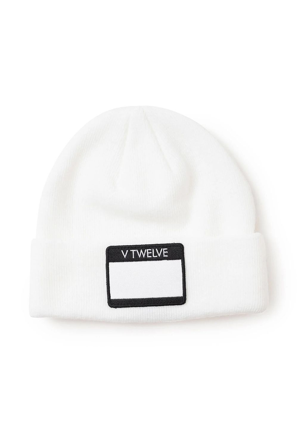 HELLO KNIT CAP / ネームタグワッペン ニットキャップ (ホワイト)
