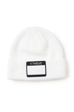HELLO KNIT CAP / ネームタグワッペン ニットキャップ (ホワイト)