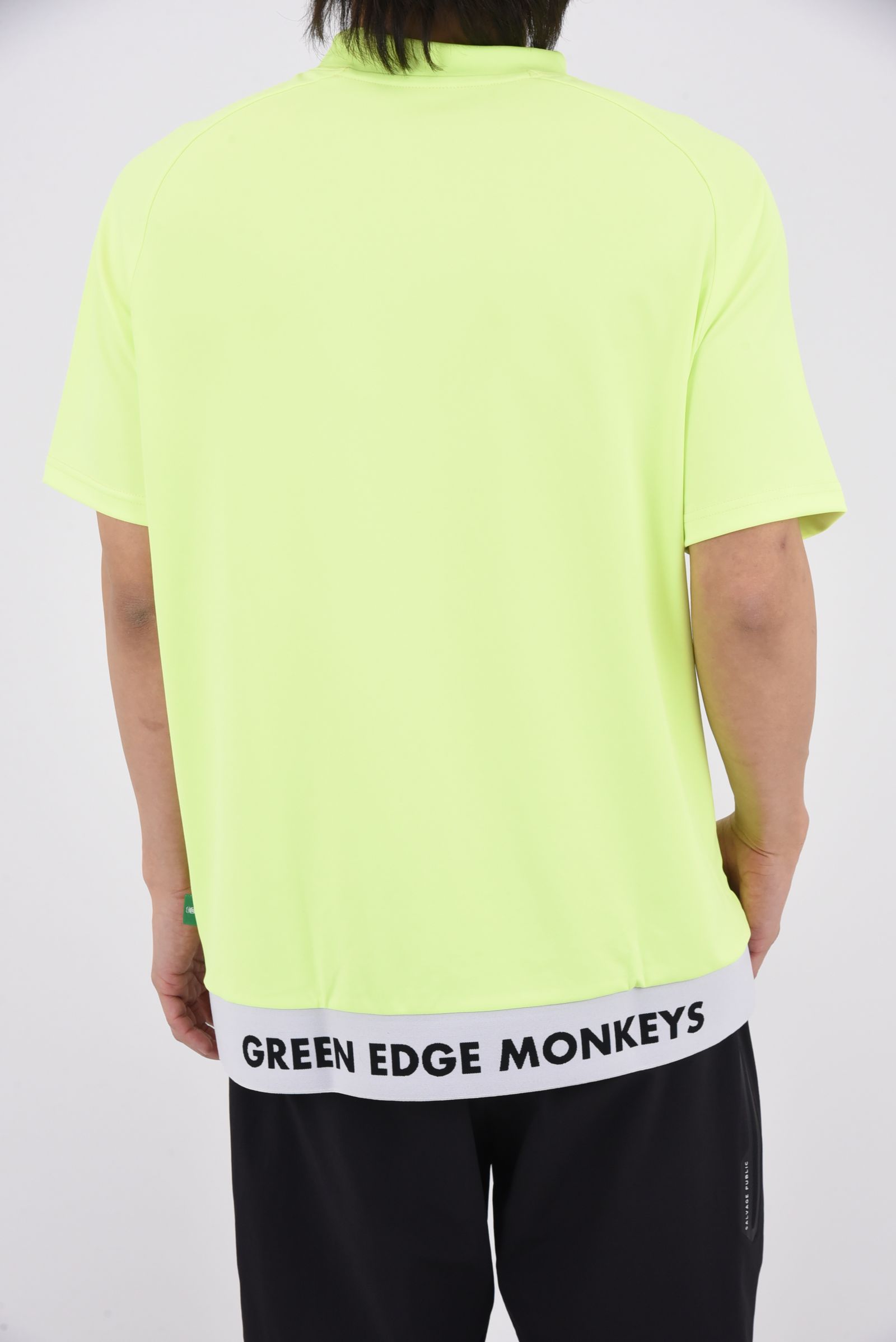【26SS】 RIBBED HEM MOCK NECK / モンキーデザインプリント ヘムリブ モックネックTシャツ (イエロー)