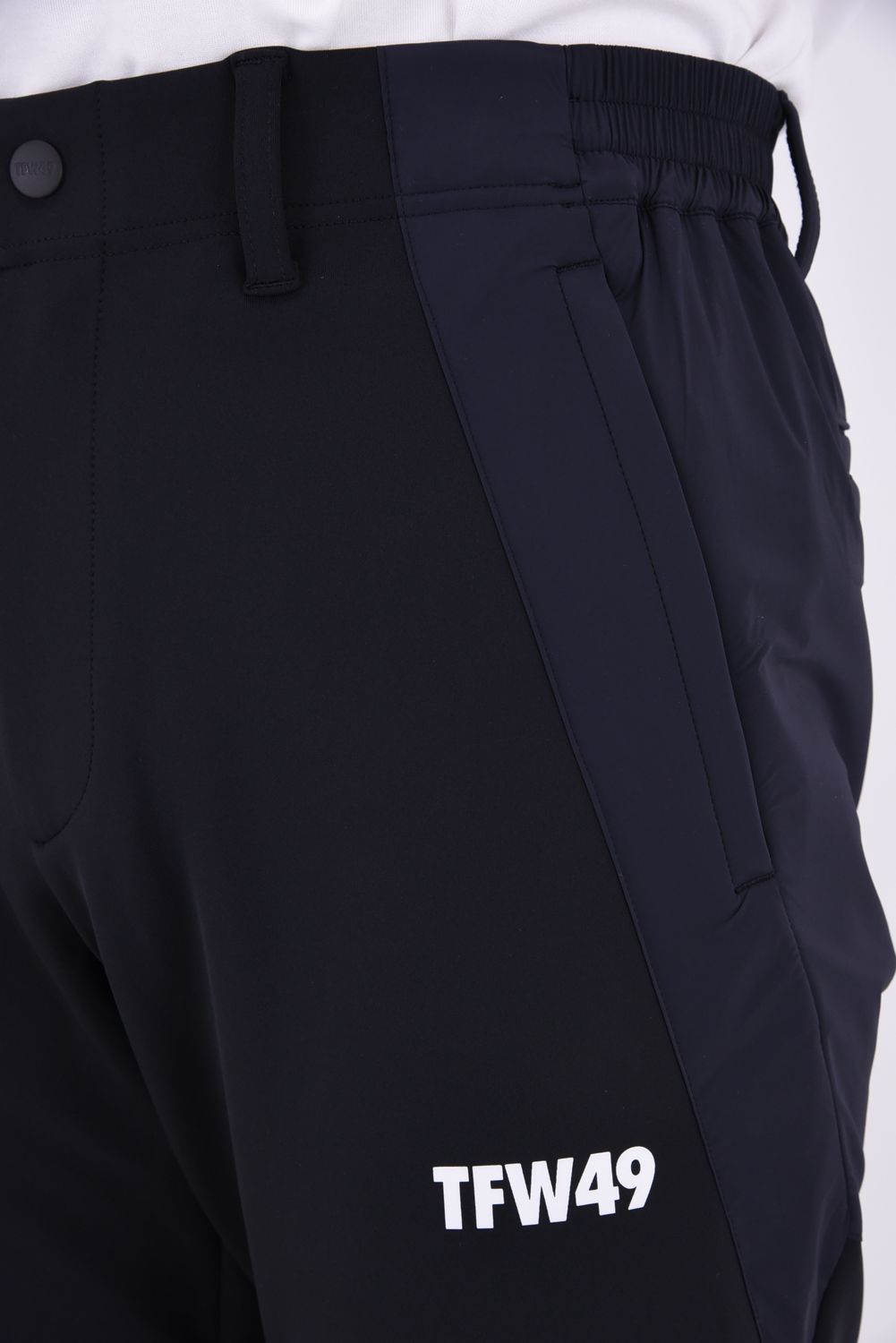 【26AW】 STRETCH HYBRID PANTS / ストレッチナイロン&ダンボールニット ロングパンツ (ブラック/ブラック)