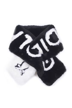 【2025AW 木村拓哉さん着用 VOL.7】 G.O.D FAUX FUR WRAP MUFFLER / エコファー ブランドロゴ ネックウォーマー (ブラック)