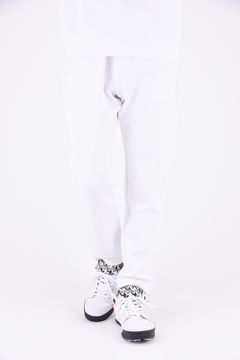DOUBLE FACE CARDBOARD PANTS / ロゴ ストレッチダンボール テーパードパンツ (ホワイト)*