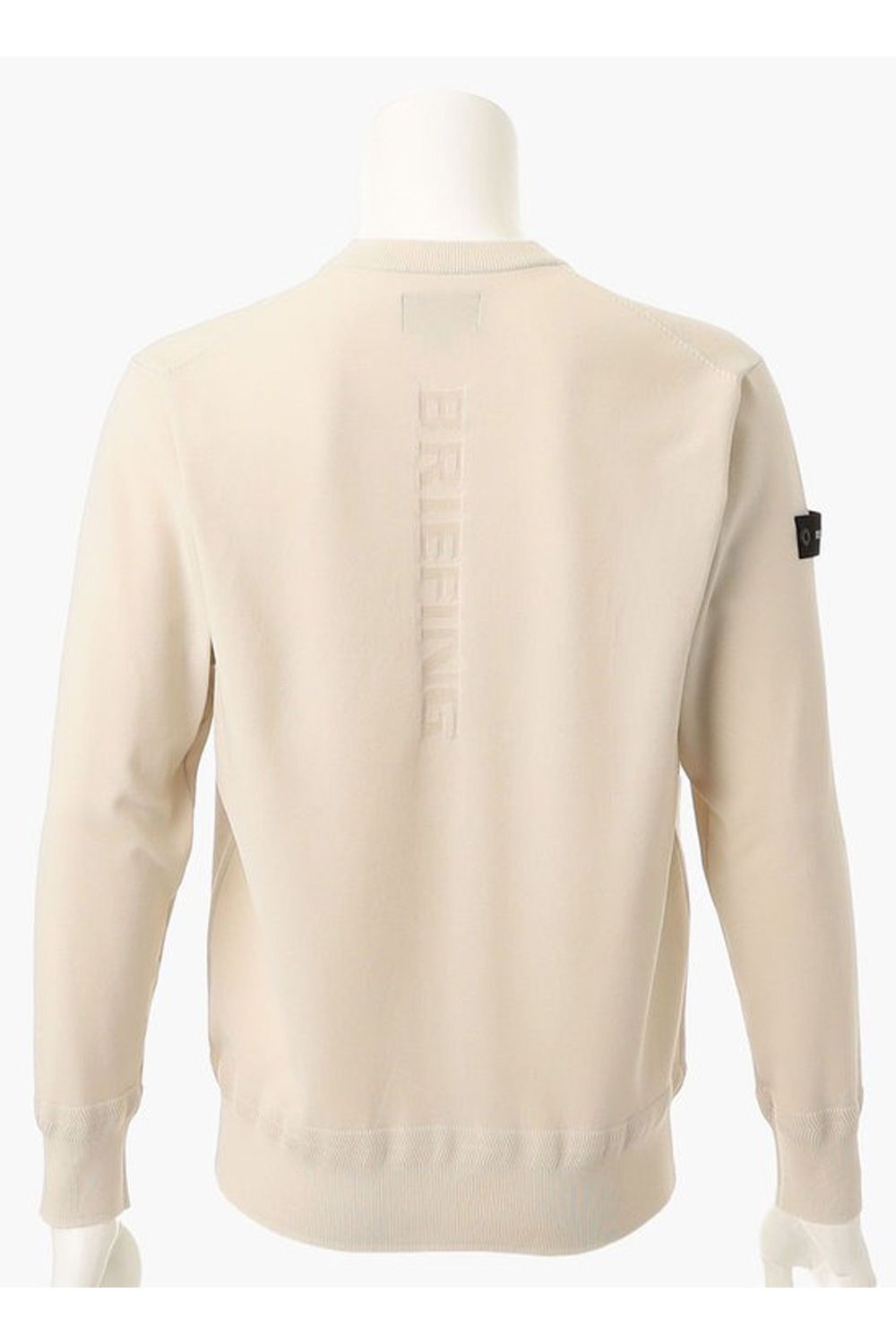 【25AW】 MEN'S WR CREWNECK KNIT / 超撥水糸 袖ワッペン クルーネックニット (ベージュ)