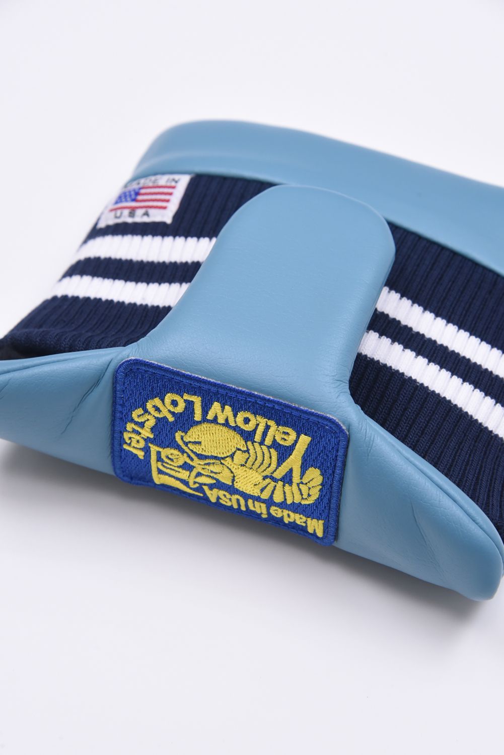 U-LEATHER MALLET PUTTER COVER / シンセティックレザー ワッペン マレット型 パターカバー (オーシャンサイドブルー)