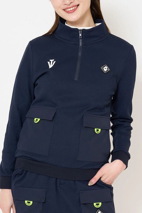 【26AW】 【レディース】 ARC TAG HZ JKT / シボ素材 ハーフジップ スウェット (ネイビー)