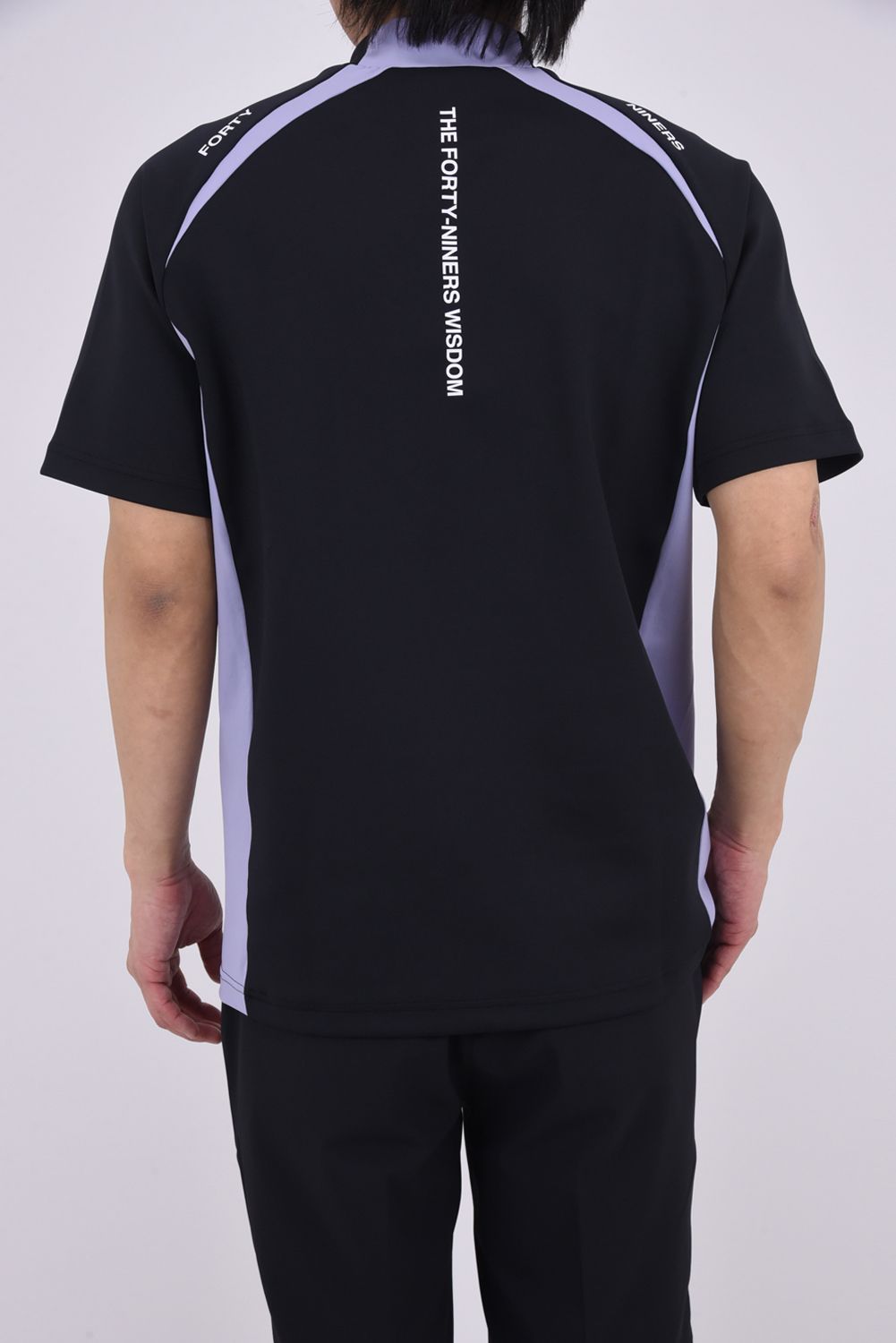 【26SS】 SIDE PANEL SHORT SLEEVE MOCKNECK / モックネックTシャツ (ブラック)