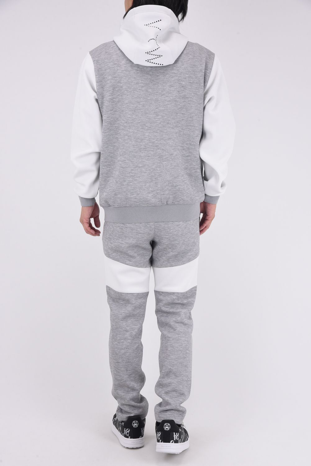 【25AW】 SW HC PARKA / ツートーン 異素材切り替え フルジップパーカー (ホワイト)