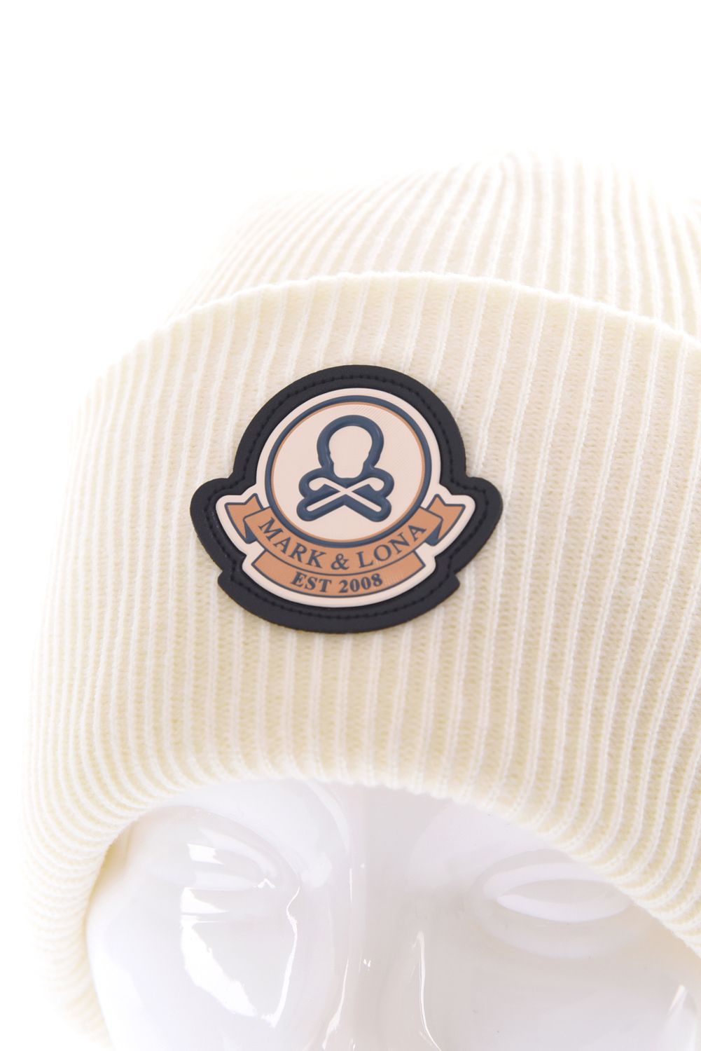 EVER WHOLE GARMENT MERINO BEANIE / ブランクスカルワッペン カラビナ付き ワッチキャップ (アイボリー)