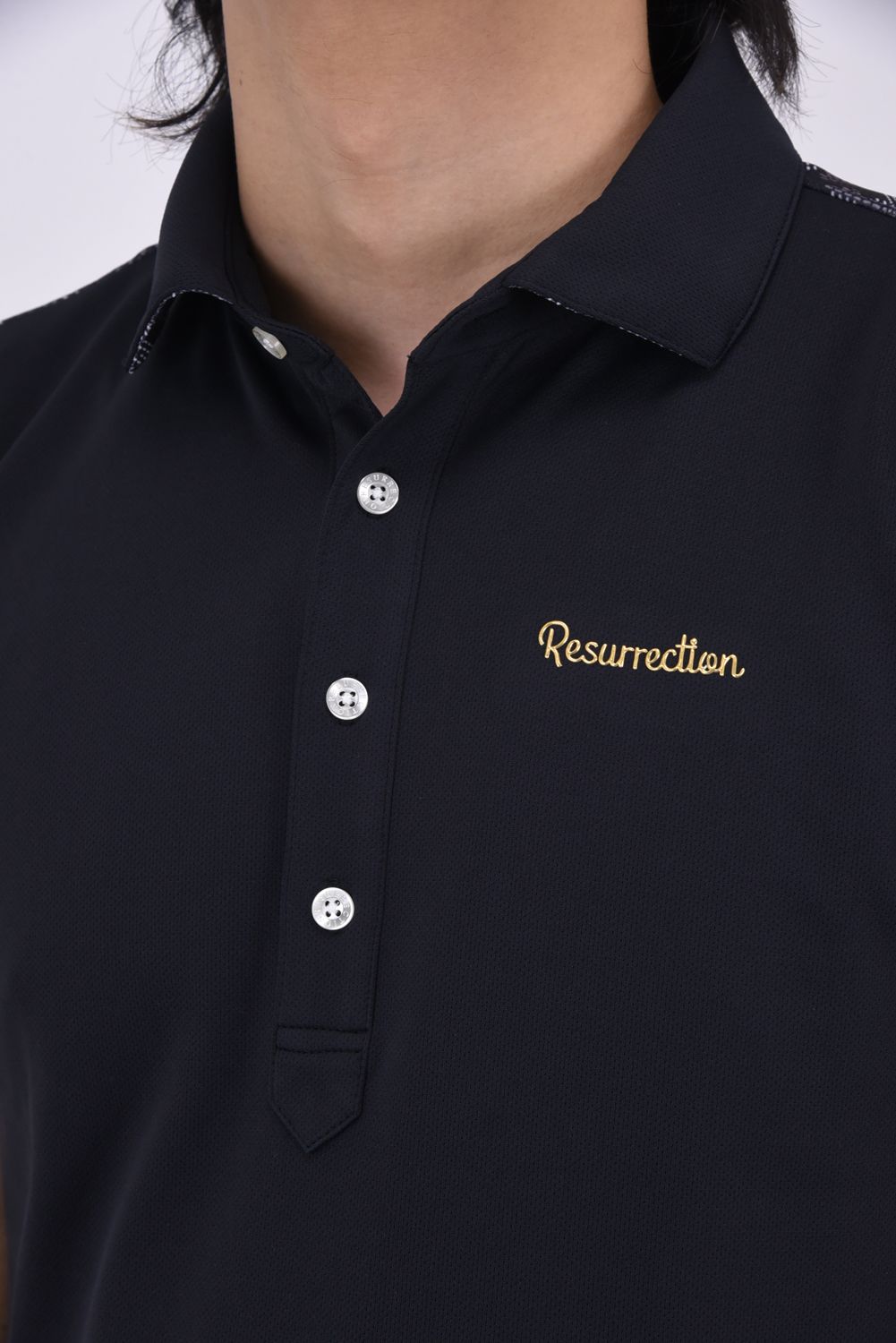 【25SS】 MENS GM BACK POLO SHIRT / GMプリント ポロシャツ (ブラック)*