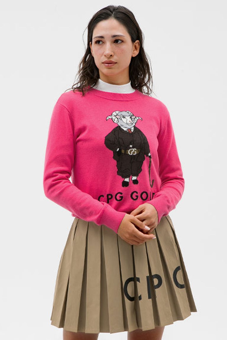 CPG GOLF - 【レディース】 羊グラフィックインターシャニットPO 