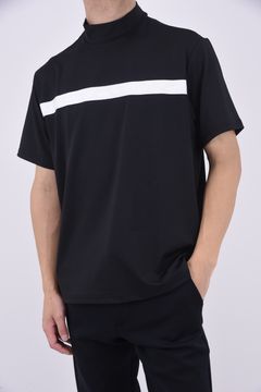 SLEEVE LOGO HIGH NECK RELAXED FIT / スリーブ ロゴ リラックスフィット モックネック (ブラック)
