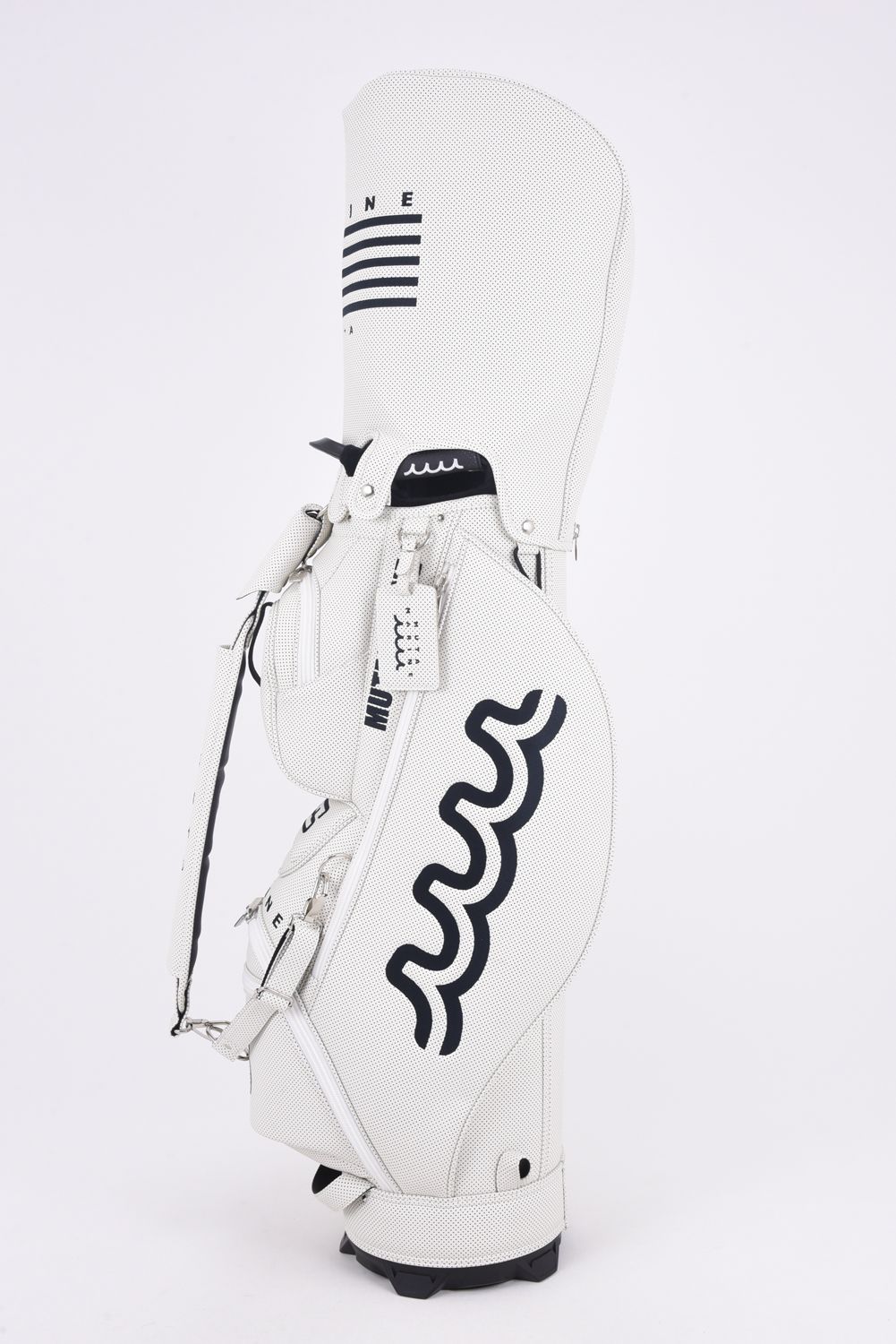 【26SS】【銀行振込・代金引換不可】【返品・交換不可】 CADDY BAG & HEAD COVER / パンチングエシカルレザー カートタイプ キャディバッグ&ヘッドカバーセット (ホワイト)