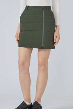 【25AW】【レディース】 はっ水防風後ろウエストゴムフルジップダウンスカート (グリーン)