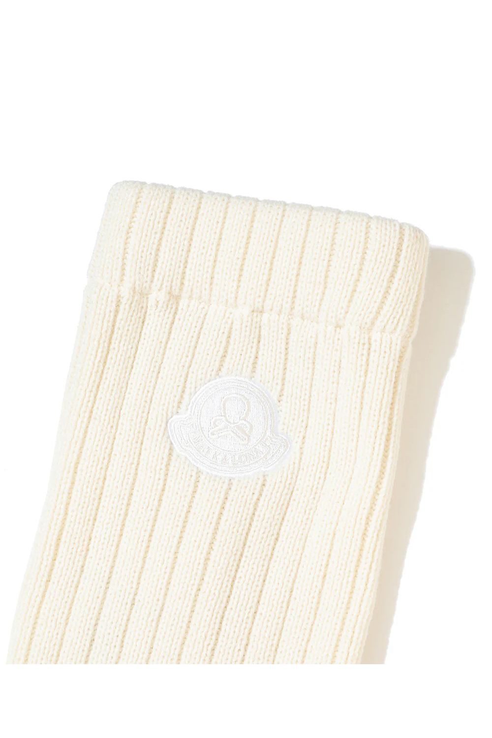 THERMOMIX KNIT LEG WARMERS / ブランドロゴ刺繍 ニットレッグウォーマー (ホワイト)