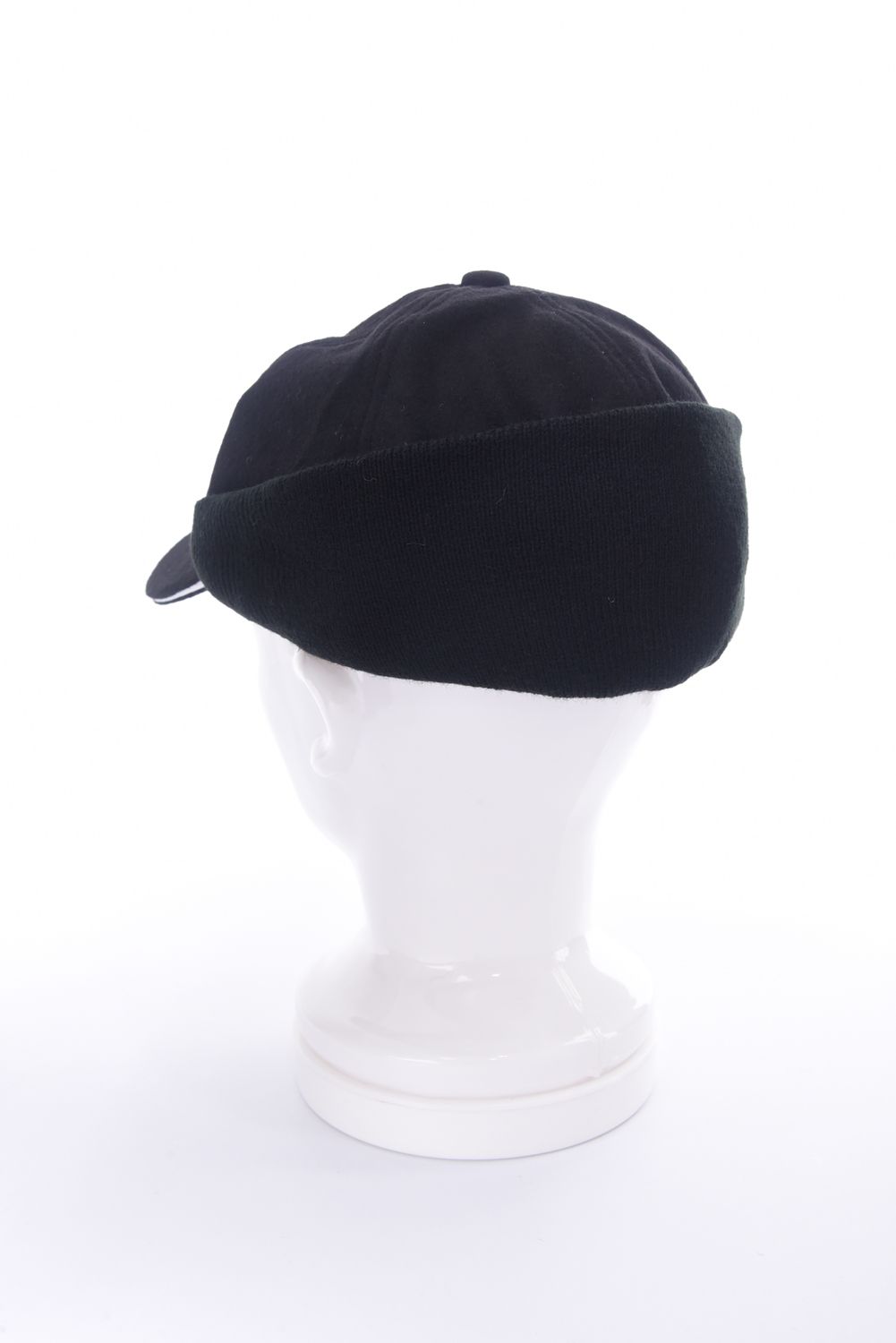 MEN'S WOOL WARM CAP / ウール混 ブランドロゴ ウォームキャップ (ブラック)