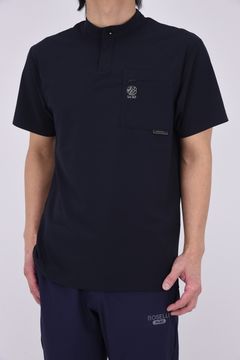 【26SS】 BOSELLI STAND COLLAR SHIRTS / スタンドカラー ポロシャツ (ネイビー)