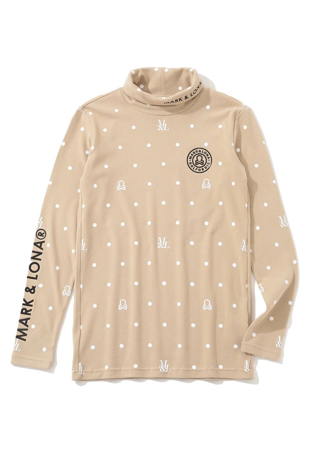 【2025AW】 D●T MOCK NECK LAYER / ドットパターン サークルスカル モックネックインナー (ベージュ)