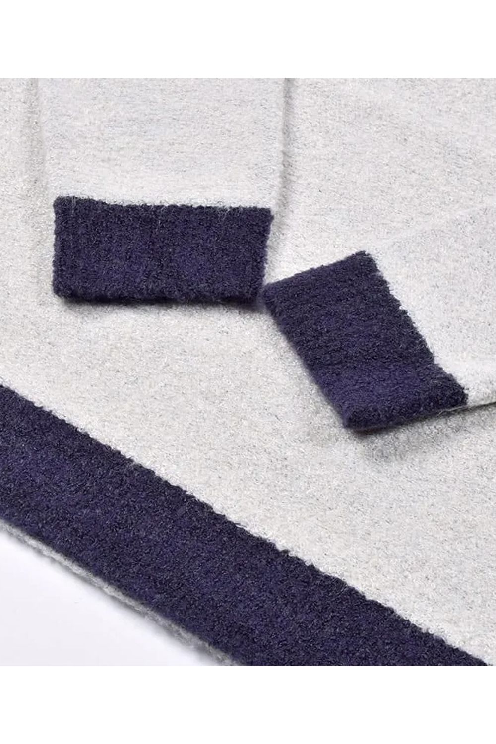 【26AW】【レディース】 ACCENT BOUCLE KNIT / アクセントリブ ブークレニット (グレー)*